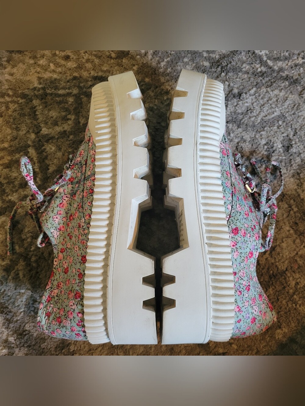 Jeffrey Campbell B2school Women's Size 8.5 Platform White Floral - Picture 8 of 14